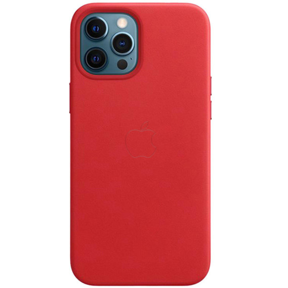 

Кожаный чехол Leather Case (AAA) with MagSafe and Animation для Apple iPhone 12 Pro Max (6.7") (Красный)