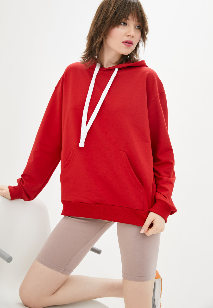 

Худи Solo спортивное оверсайз  Красный Wm1400, Худи Solo спортивное оверсайз One Size Красный Wm1400