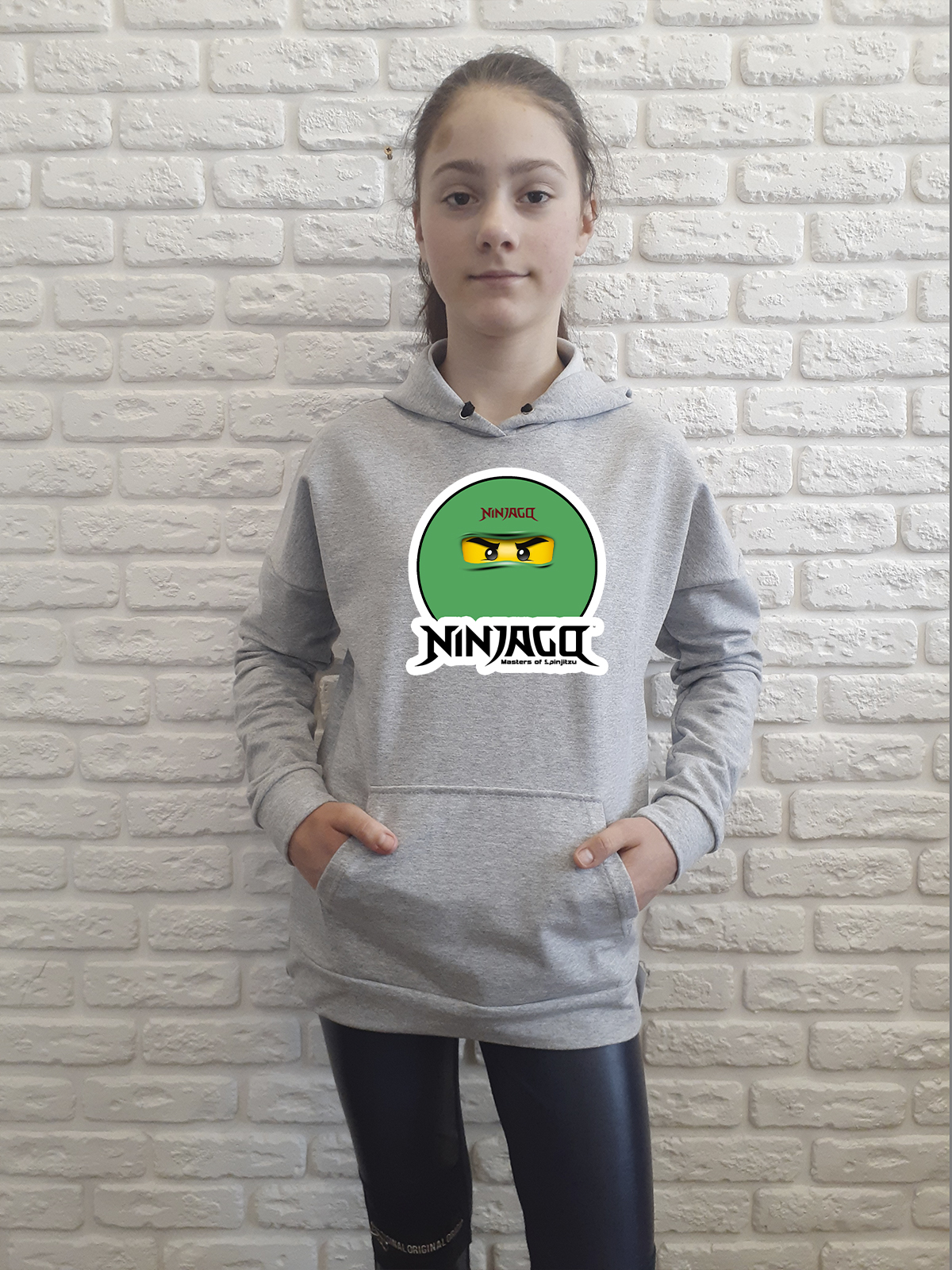 

Худи для девочек ArtSvet Лего Ниндзяго (LEGO Ninjago) Серая 152 см NNING1TSER