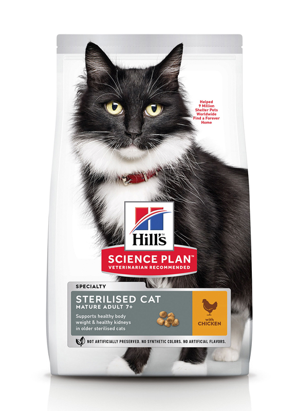 

Сухой корм HILL'S SCIENCE PLAN Mature Sterilised Cat для кошек с Курицей - 1,5 кг