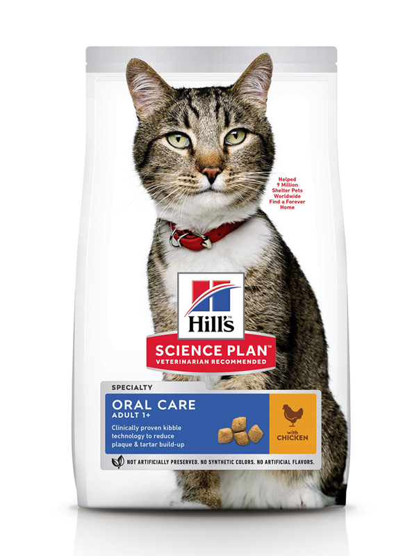 

Сухой корм HILL'S SCIENCE PLAN Adult Oral Care для кошек с Курицей - 1,5 кг