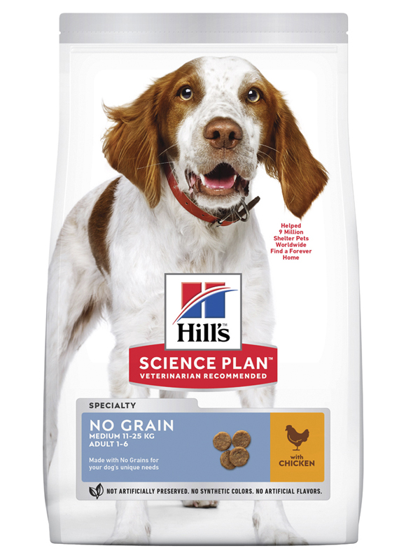 

Сухой корм HILL'S SCIENCE PLAN Adult No Grain Medium для собак с Курицей - 2,5 кг