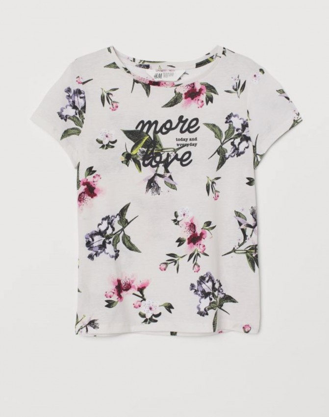 

Футболка H&M Floral 170 см разноцветная