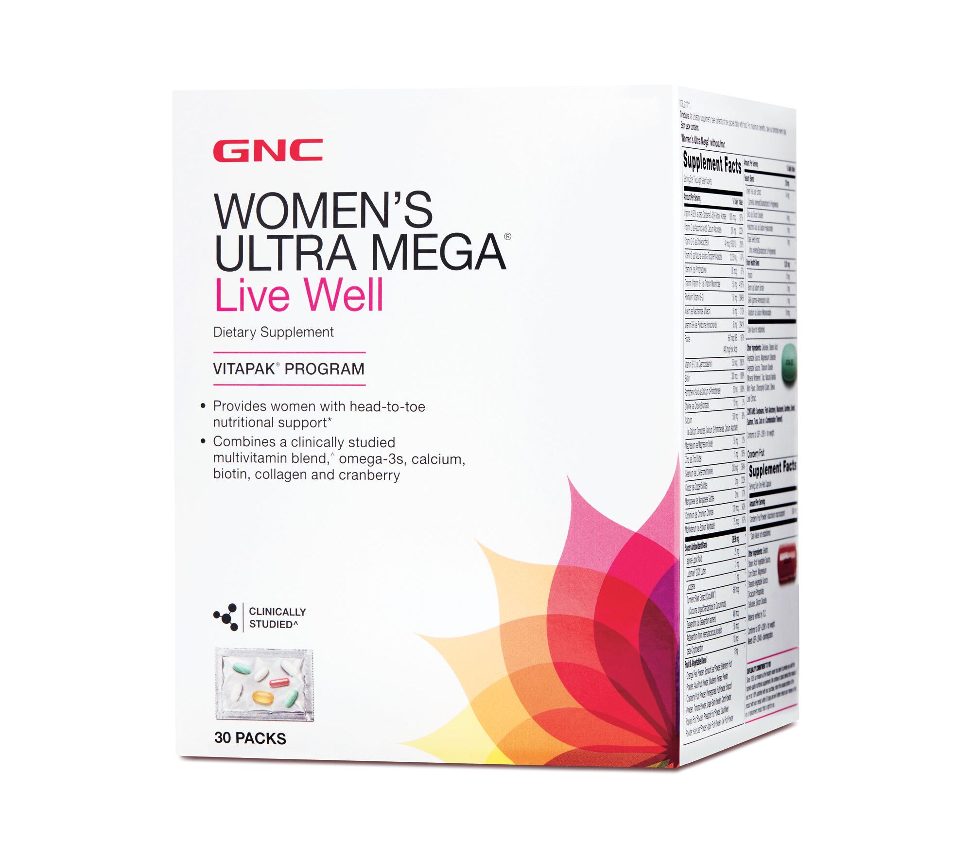 

Витамины GNC Women's Ultra Mega Live Well Vitapak 30 пакетов (4384303311)