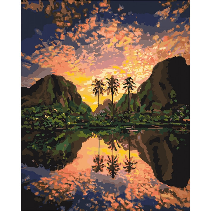 

Картина по номерам "Багровая лагуна" 40*50см KHO2737