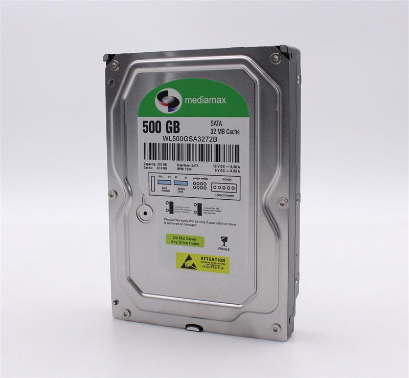 

Накопитель HDD 3.5" SATA 500GB Mediamax 7200rpm 8MB (WL500GSA854G) Refurbished