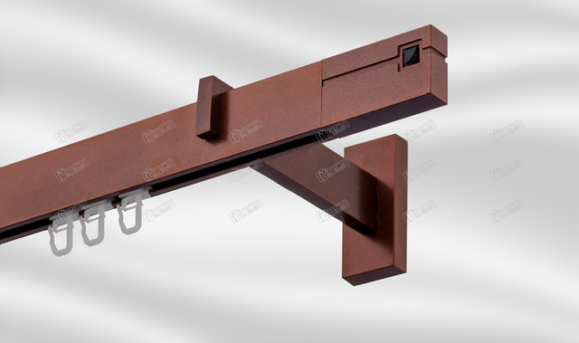 

Карниз одинарный Square Line 200 см. Медь Финал Квадро с чёрным камнем