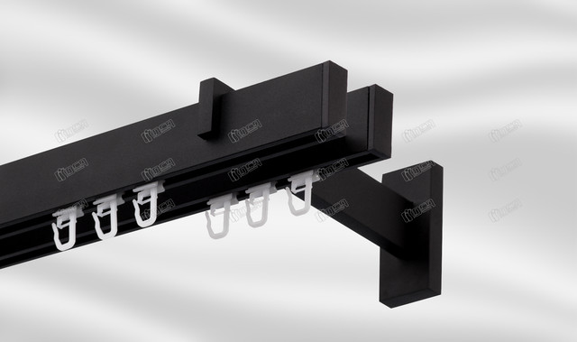 

Карниз двойной Square Line 350 см. Чёрный Финал Заглушка