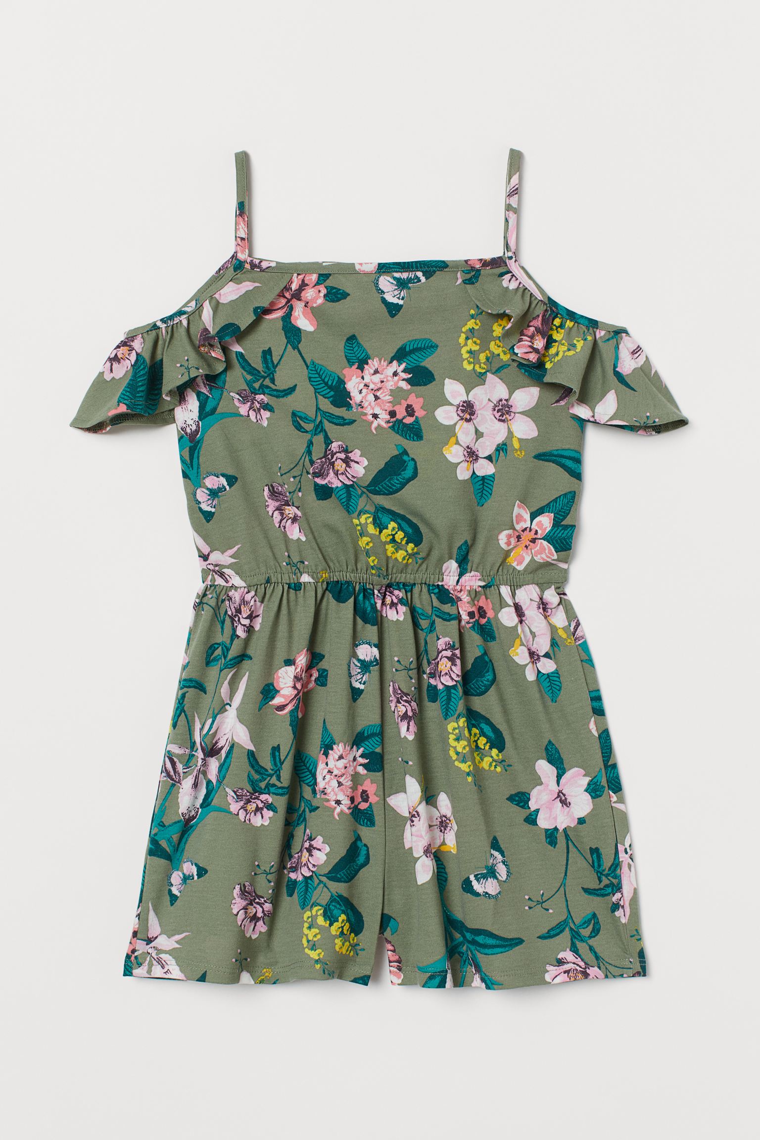 

Комбинезон H&M 134см хаки цветы 10038704062