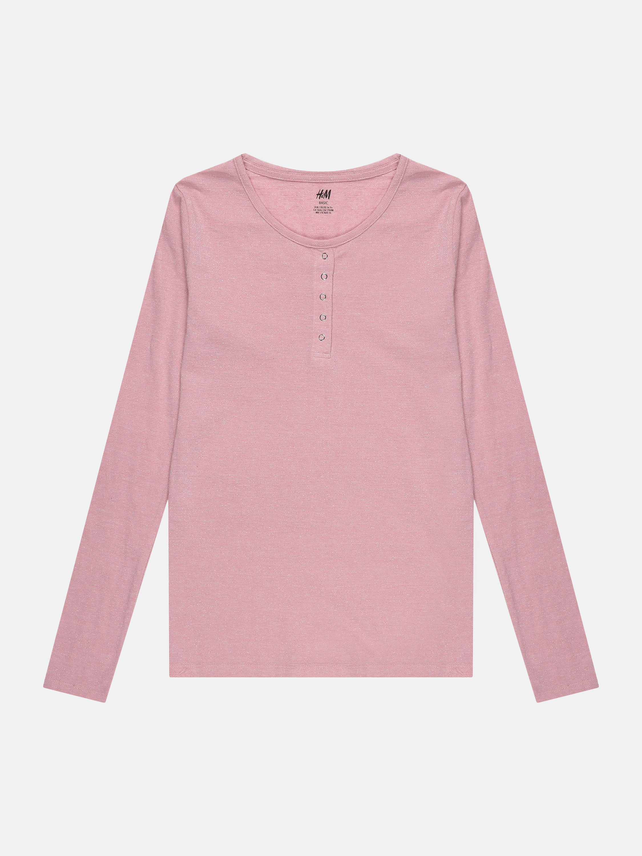 

Лонгслив H&M 170см бледно розовый 190153679862