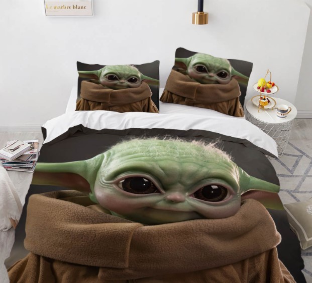 

Комплект постельного белья из трех частей с 3D рисунком Yoda Master Йода Майстер №6