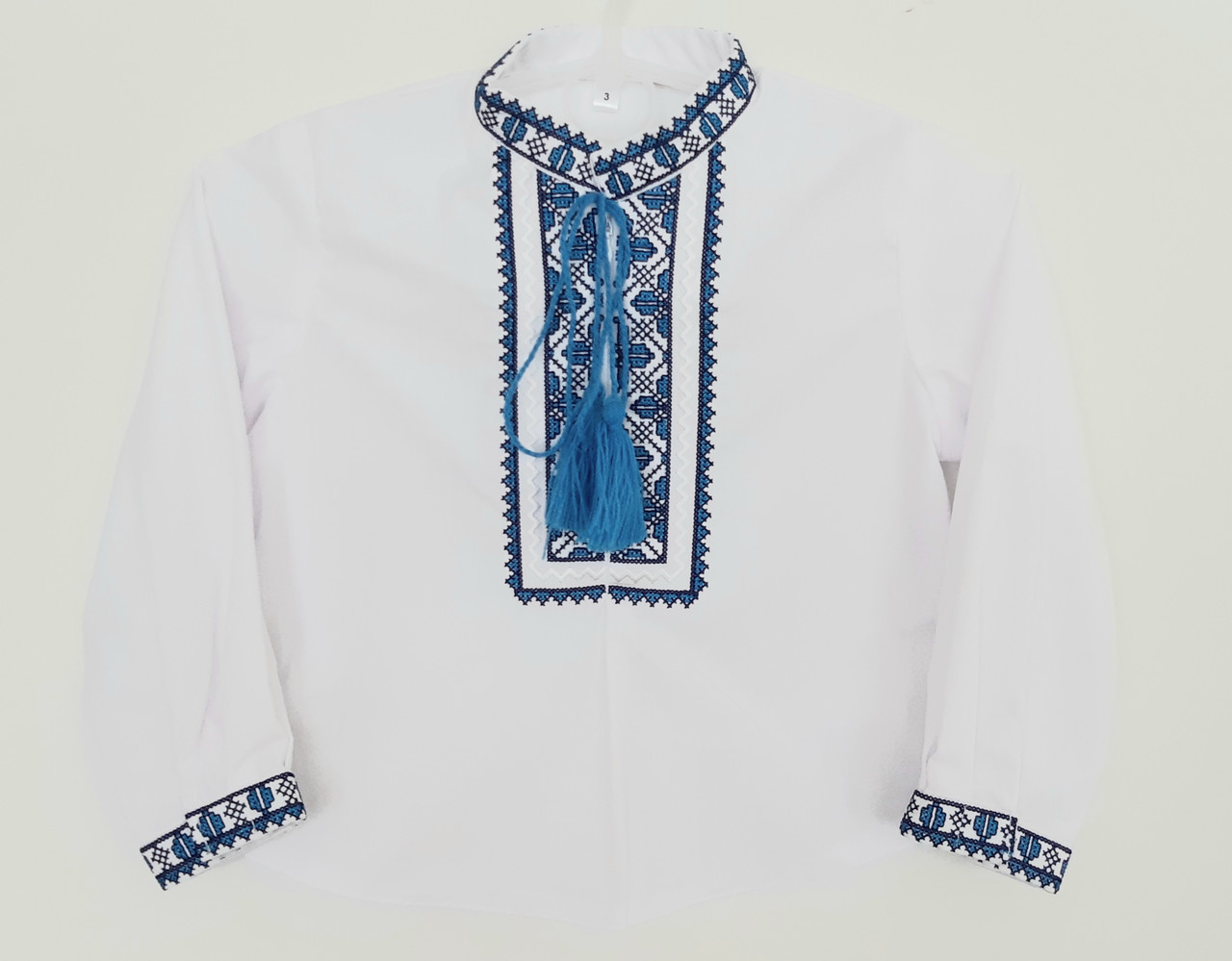 

Вишиванка для хлопчика Olana Олесь синя вишивка малюк 80