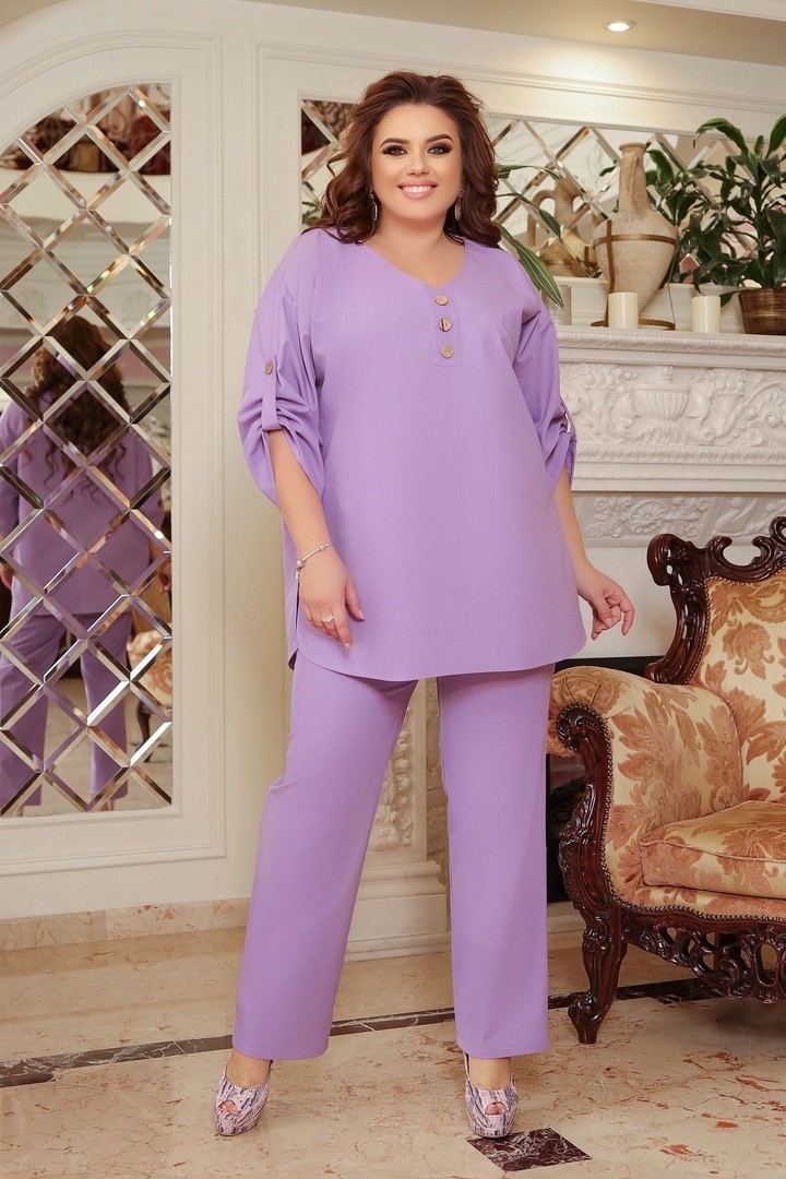 

Стильный брючный костюм из натурального льна блуза свободного кроя брюки Miss Podium Лиловый, Стильный брючный костюм из натурального льна блуза свободного кроя брюки Miss Podium Лиловый 62