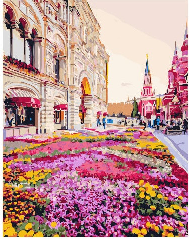 

Картина по номерам Brushme "Розовая клумба" RX25493, 40х50 см