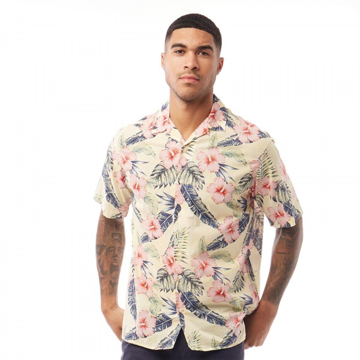 

Рубашка JACK AND JONES Marty Organic Short Sleeve Shirt Flan Pale Yellow, S (44)