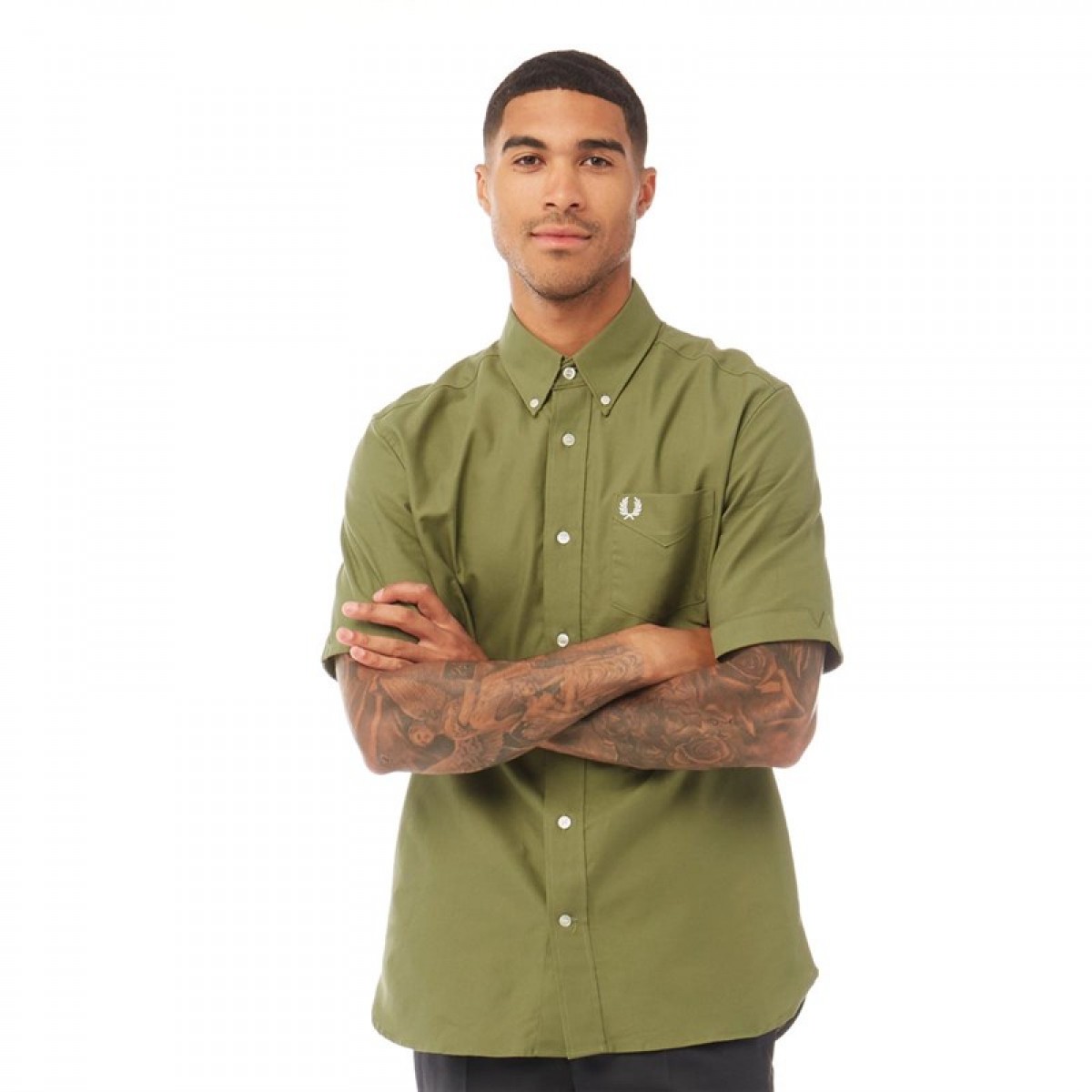 

Рубашка Fred Perry Classic Oxford Short Sleeve Shirt Cypress Olive Green, S (44)