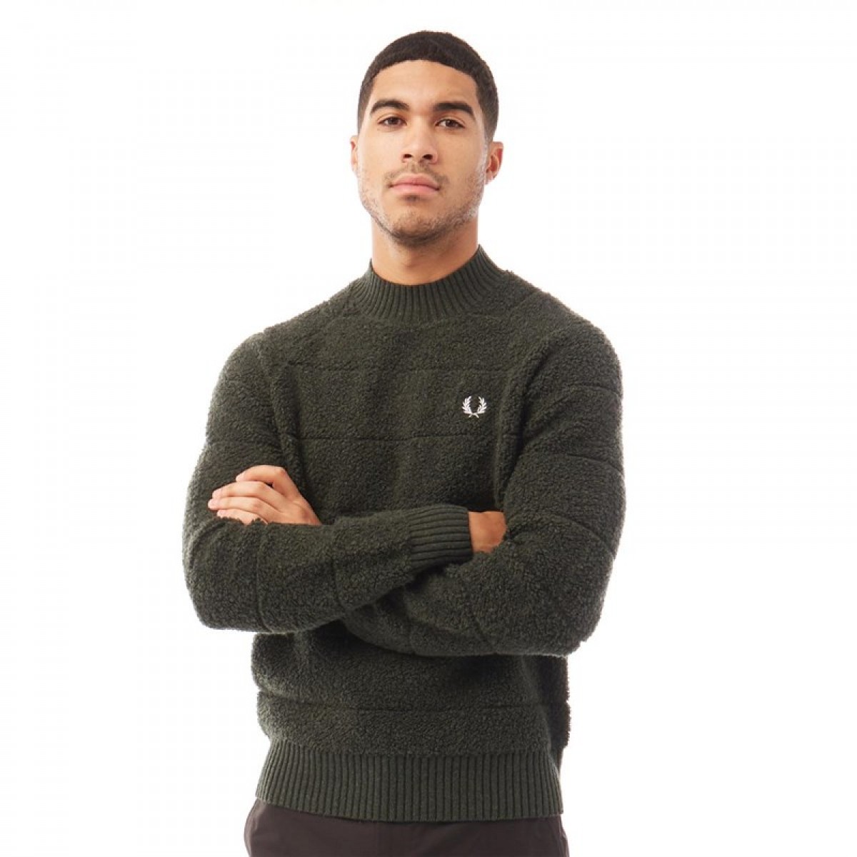 

Джемпер Fred Perry Textured Neck Hunting Green Dark Green, S (44)