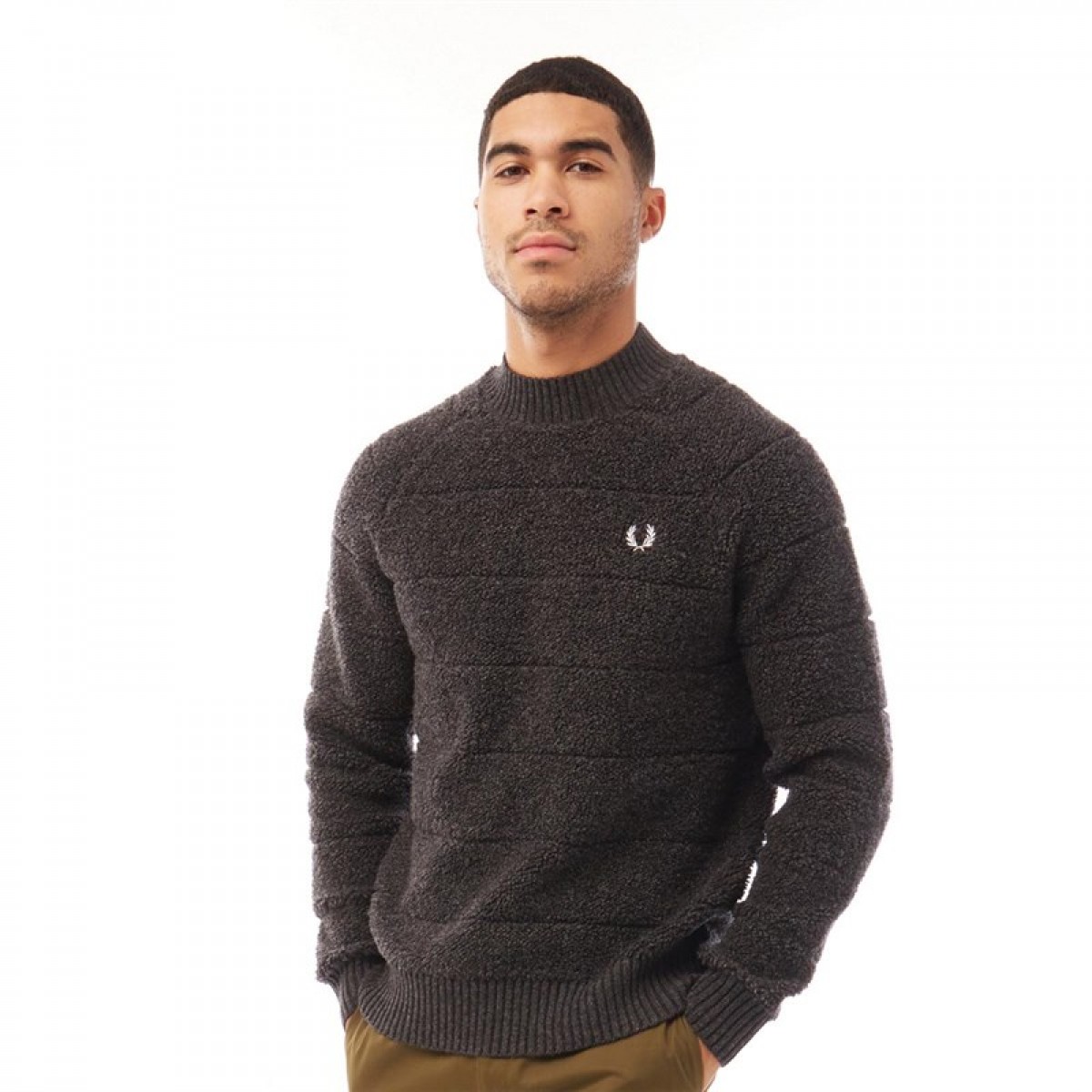

Джемпер Fred Perry Textured Neck Anthracite Marl Grey, S (44)