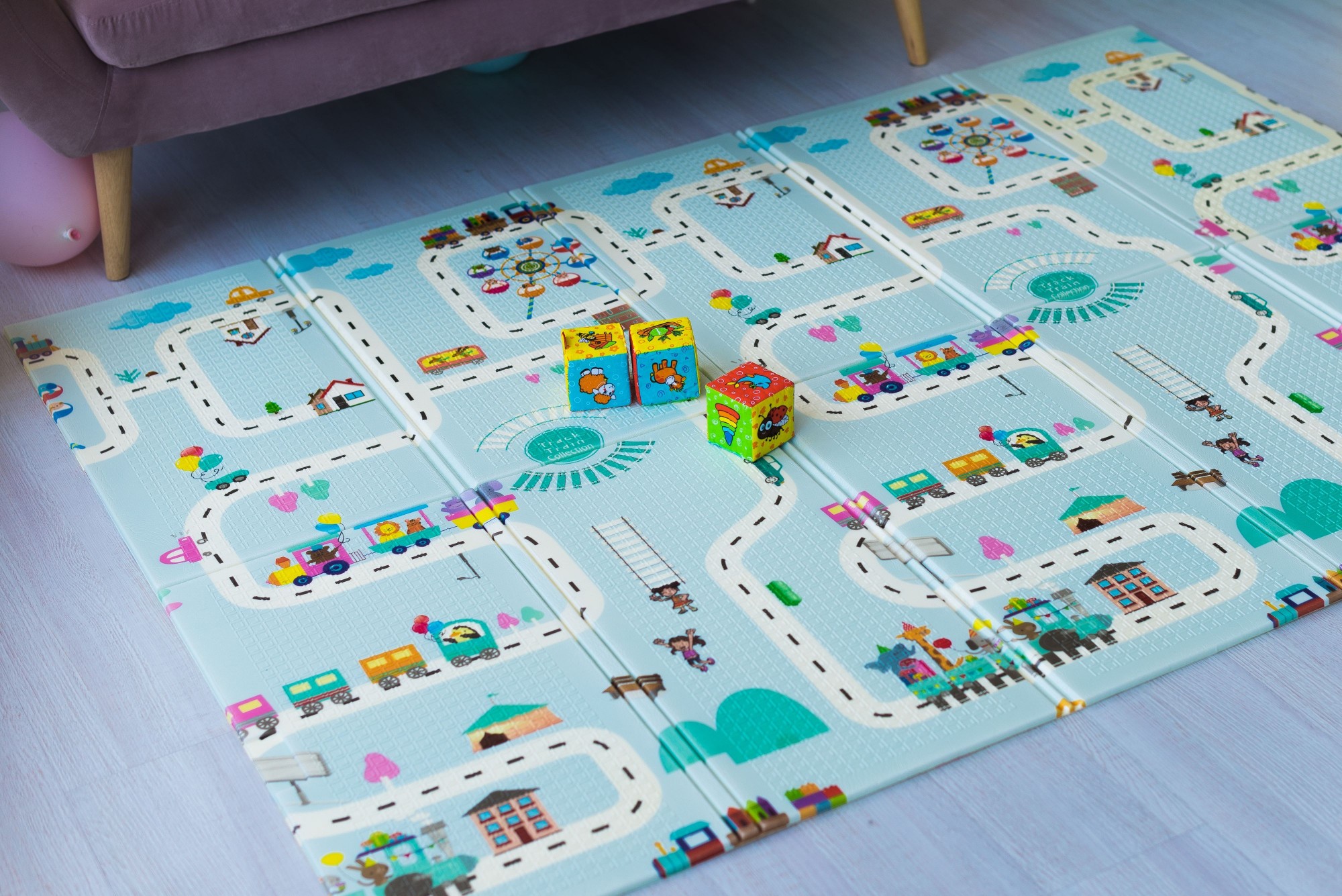 

Детский складной термо коврик Mat4baby развивающий Аттракцион - Ростомер 1800*2000*10 мм