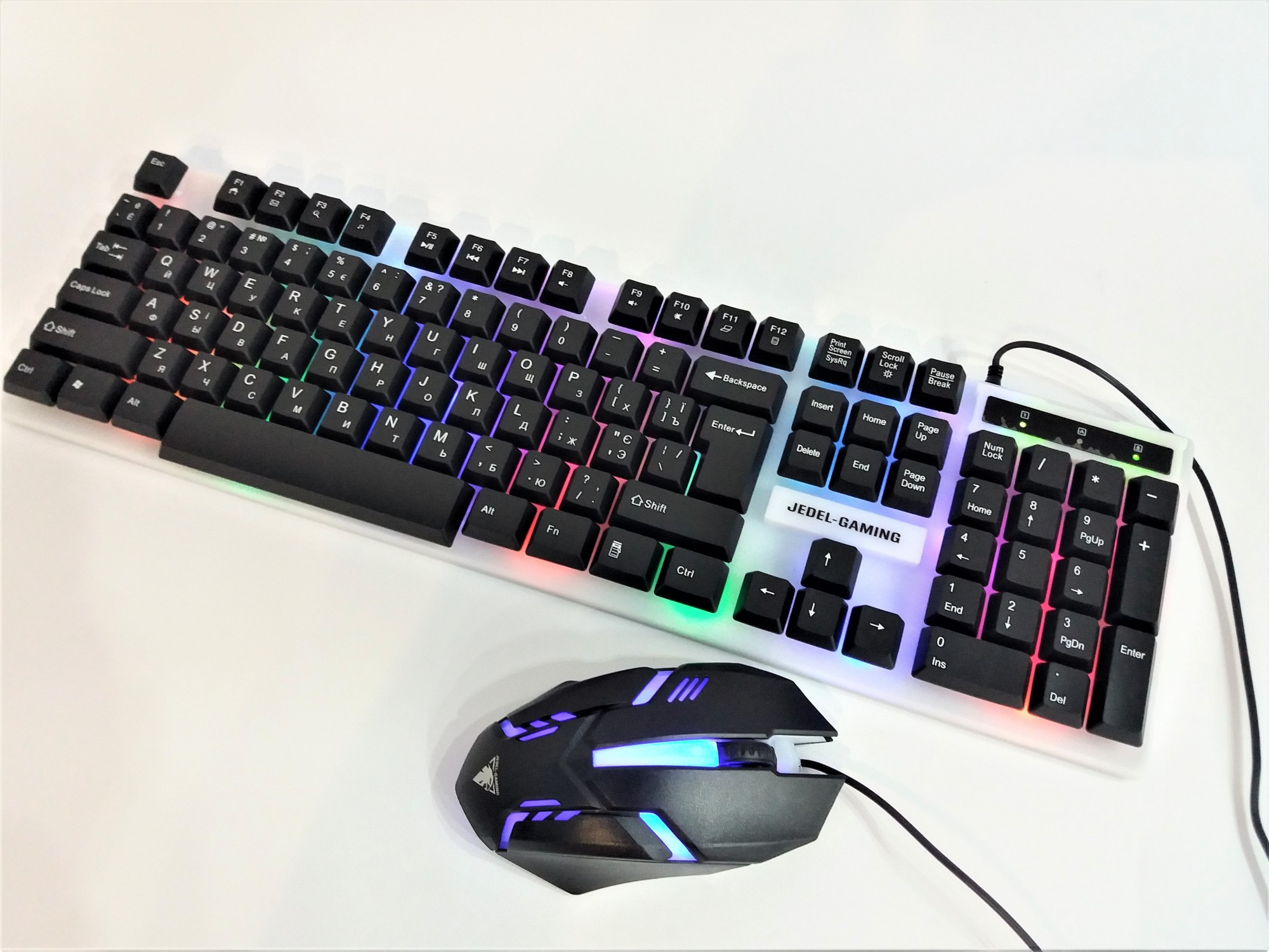 

Проводной комплект клавиатура + мышь Jedel GK100 + с RGB подсветкой