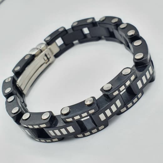 

Браслет мужской Steel Evolution "Squares" из медицинской стали и пластика BS 23