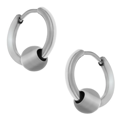 

Серьги-кольца унисекс Steel Evolution из медицинской стали с шариком 1874 S (10)