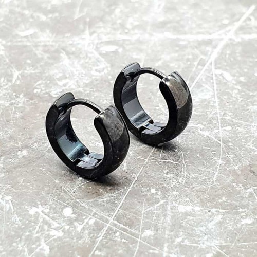 

Серьги-кольца унисекс Steel Evolution из медицинской стали с PVD покрытием черные 0649 B