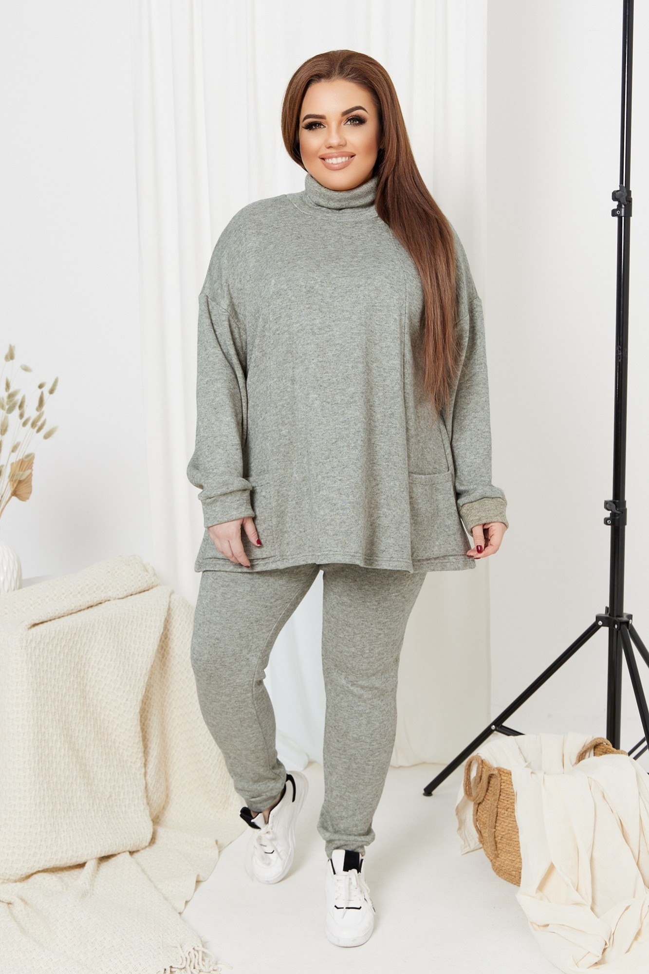 

Костюм брючный женский большого размера So StyleM теплый - Фисташковый 1325-4, Костюм брючный женский большого размера So StyleM теплый 56-58 Фисташковый 1325-4