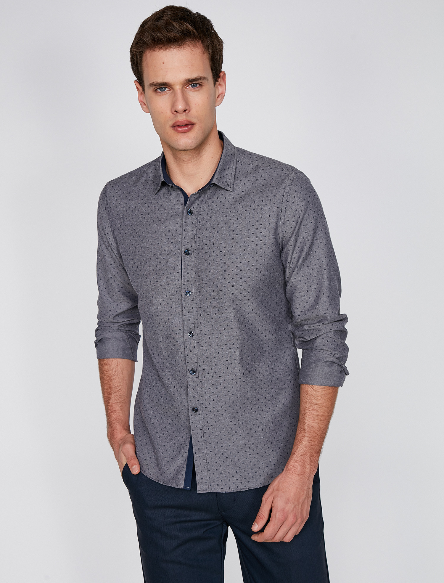 

Рубашка Koton 9YAM69039NW-97E XS Grey Design