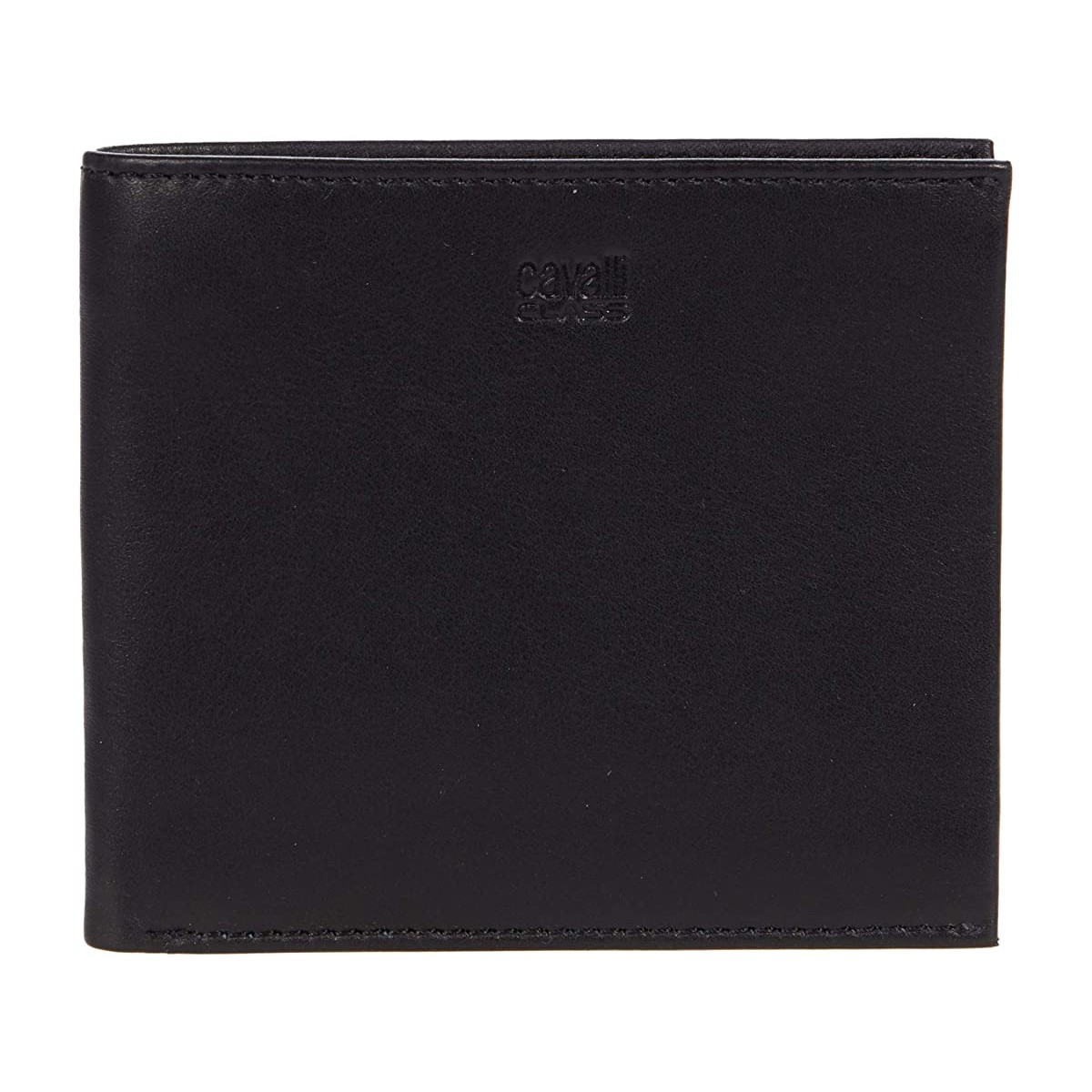 

Кошелек Roberto Cavalli Smooth Bifold with Embossed Logo Black, Универсальный