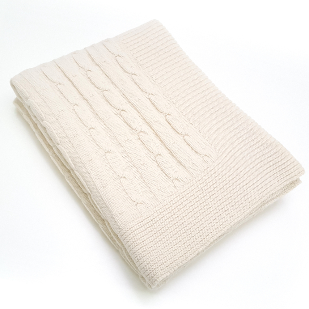 

Плед CO.BI. Treccia white 140х180 см бежевый