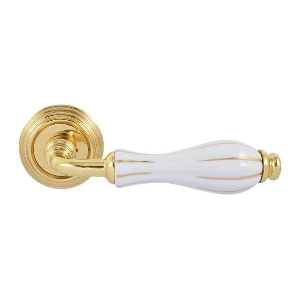 

Ручка Fimet 148-269 F01 Lady, полированная латунь/белый фарфор золотая полоска, R, ф/з