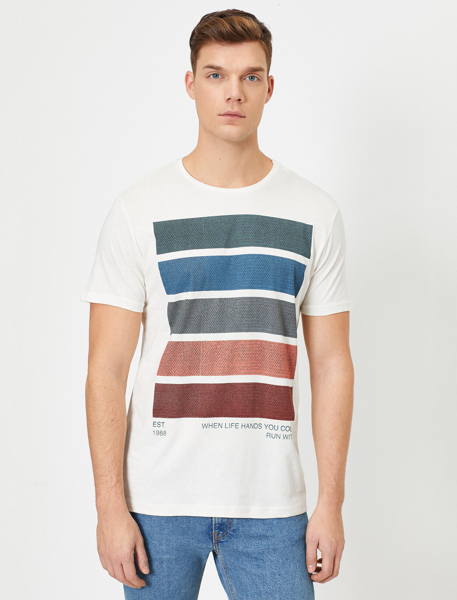 

Футболка Koton 0YAM11601CK-001 S Off White