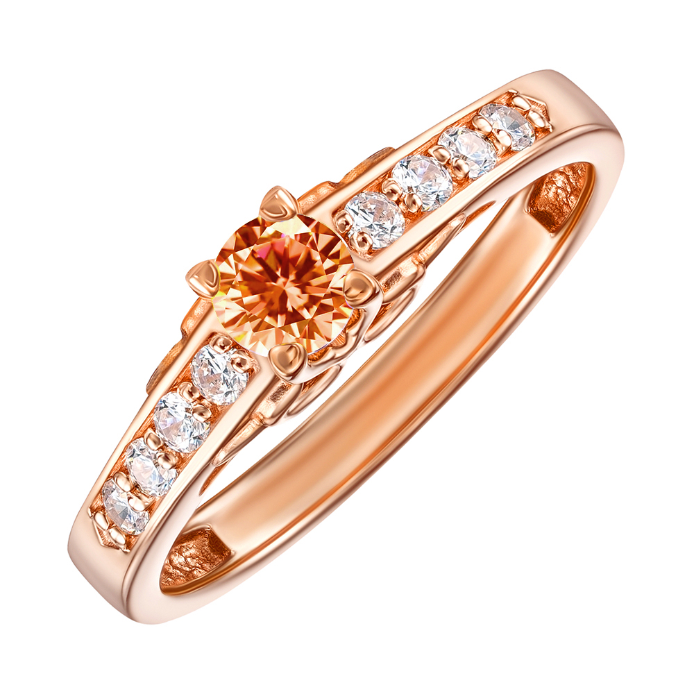 

Кольцо из красного золота с кристаллами Swarovski 000139141 18 размера