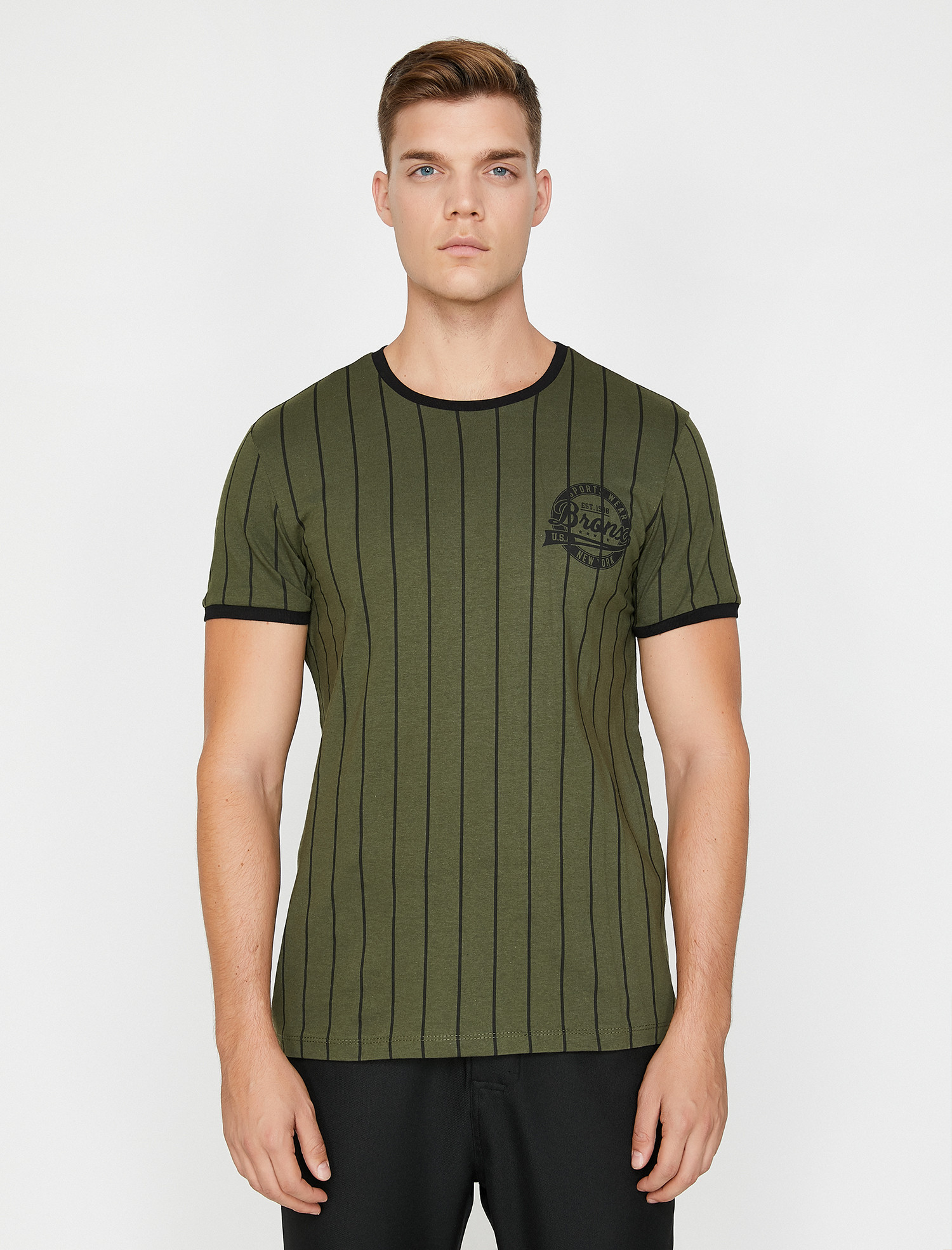 

Футболка Koton 9YAM14463OK-10M S Khaki Stripe