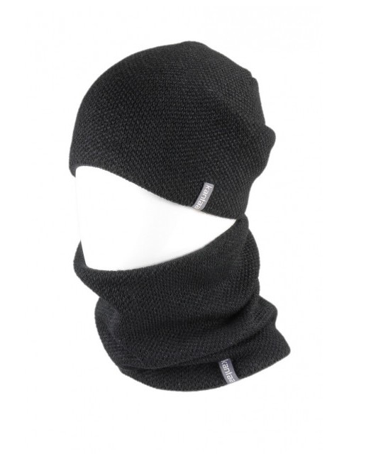 

Вязаная шапка КАНТА Fashion Hat с Buff снуд унисекс 57-58 Черный