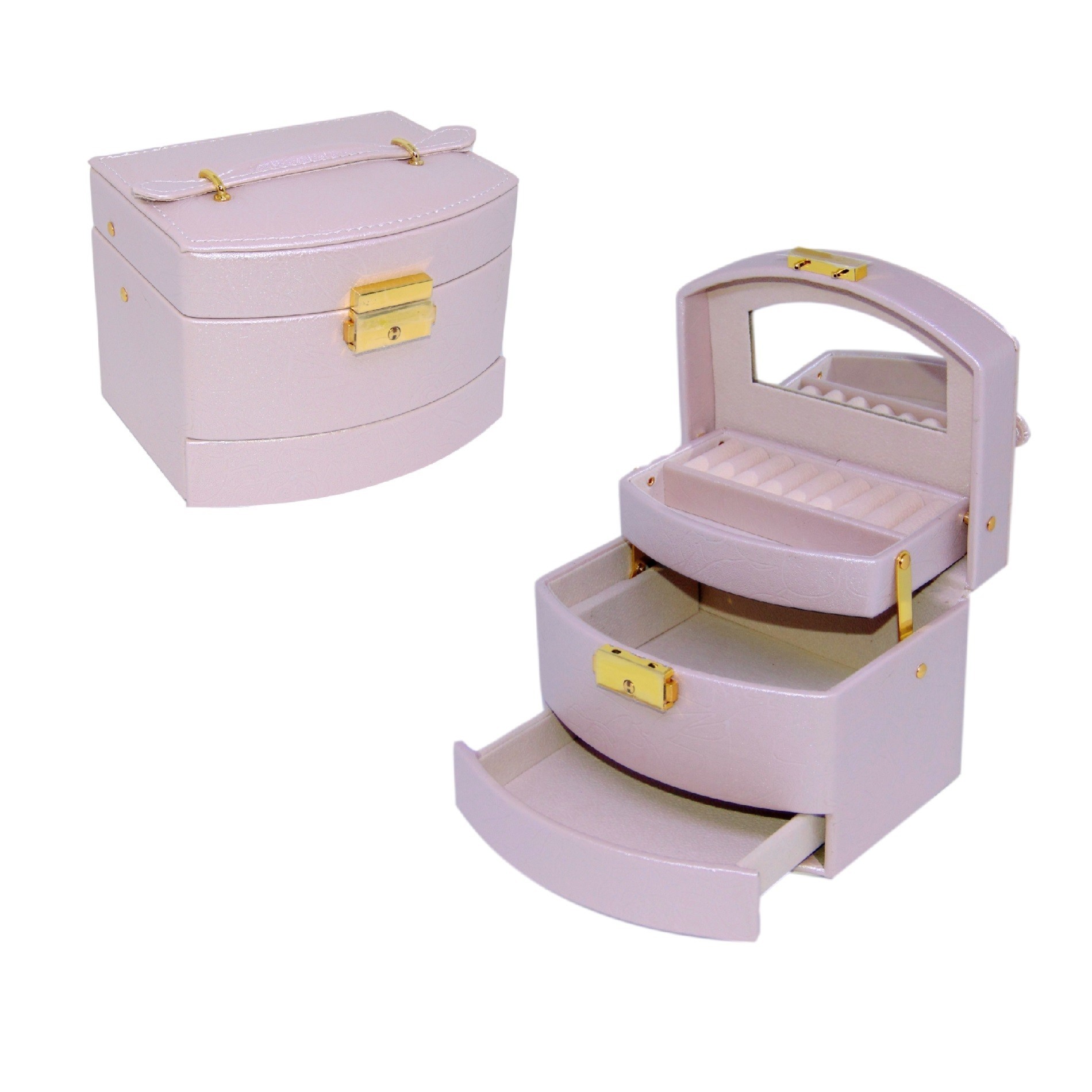 

Шкатулка трансформер для украшений Jewelry box розовый 15х12х11,5 см