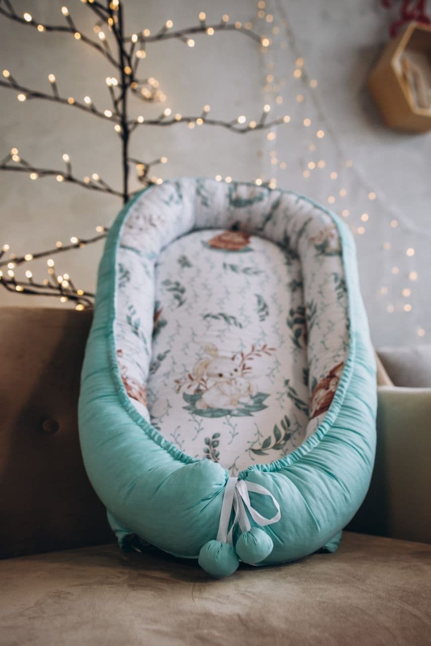

Кокон/Гніздечко/babynest для новонароджених колір М'ятний