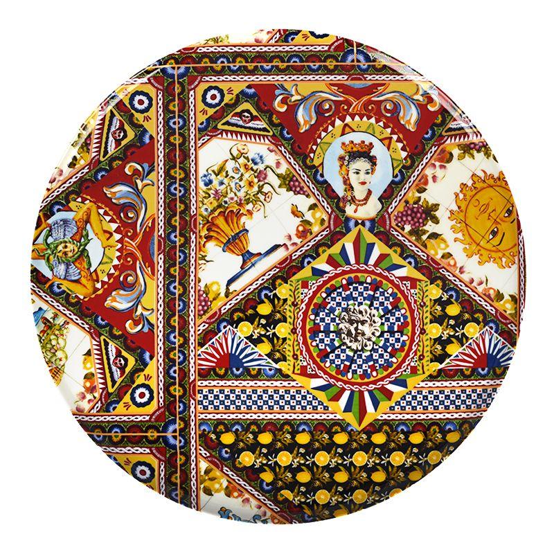 

Круглое плоское блюдо с пестрым рисунком Santa Rosalia