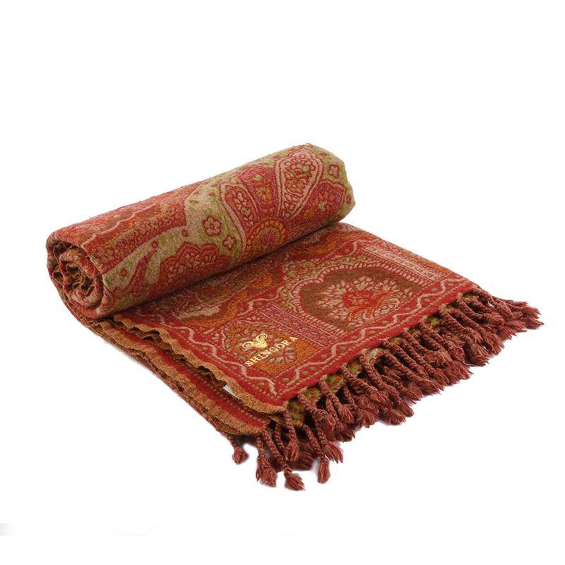 

Плед рыжий из шерсти и хлопка Paisley Rustic Fusion Shingora