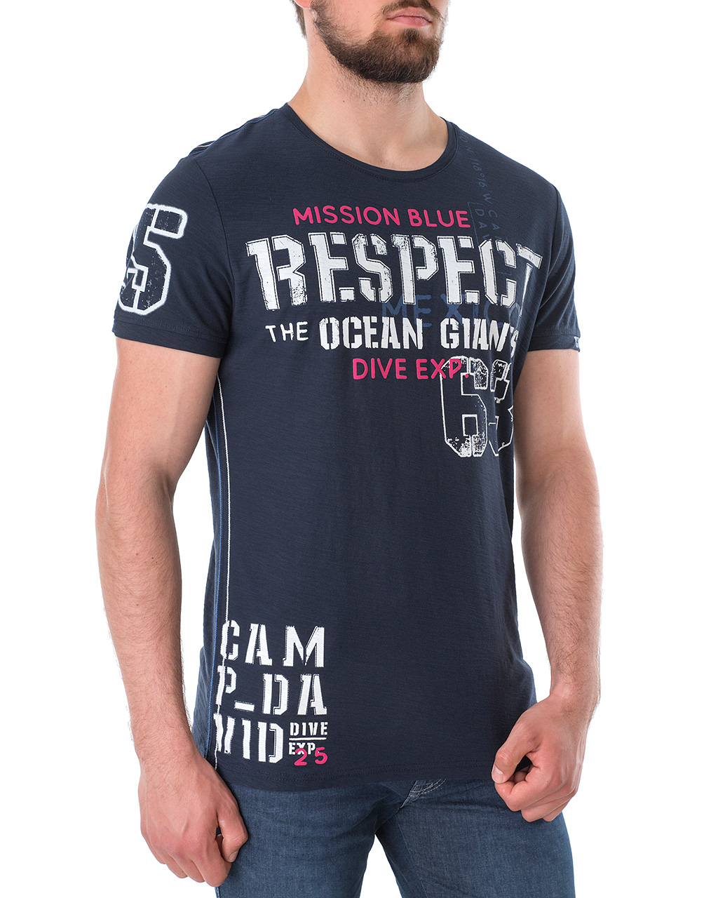 

Футболка чоловіча CAMP DAVID (2103-3789-diving navy/21-2) Синій XXL