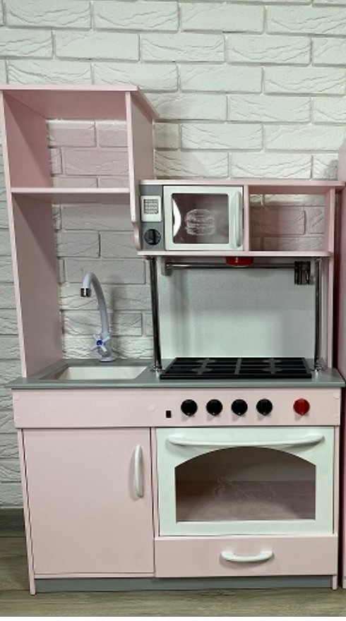 

Дитяча іграшкова кухня Woodenstar 700х320х1130, Колір Рожевий