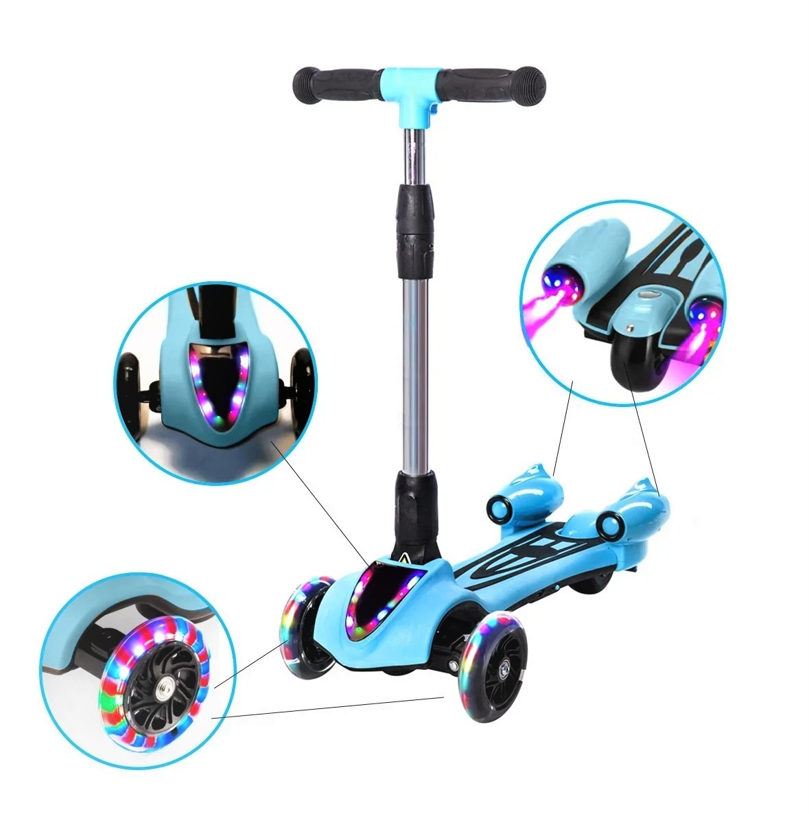 

Дитячий самокат Scooter з Музикою, Підсвічуванням і bluetooth Колір Синій