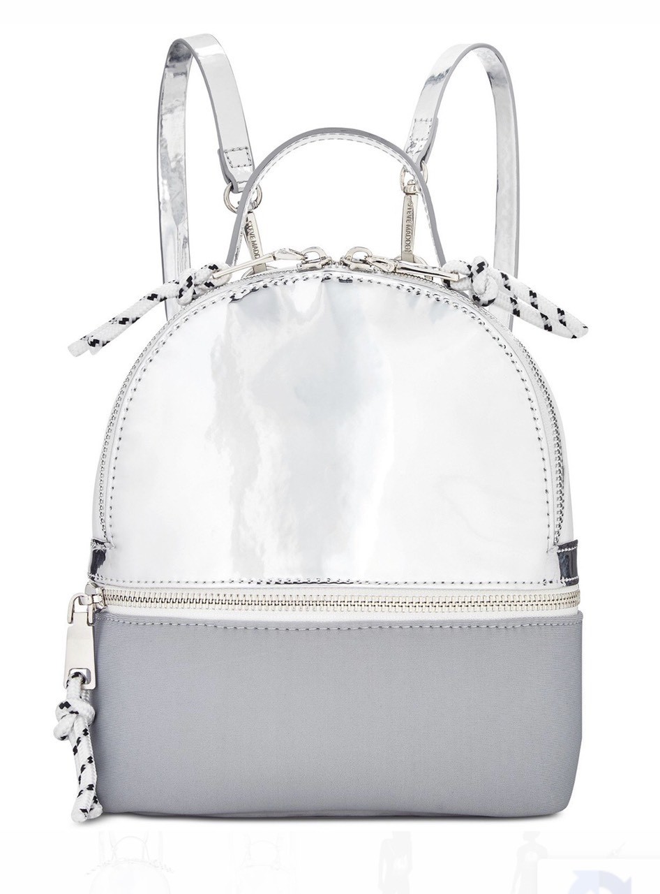 

Женский мини рюкзак Steve Madden Сandace серебряный
