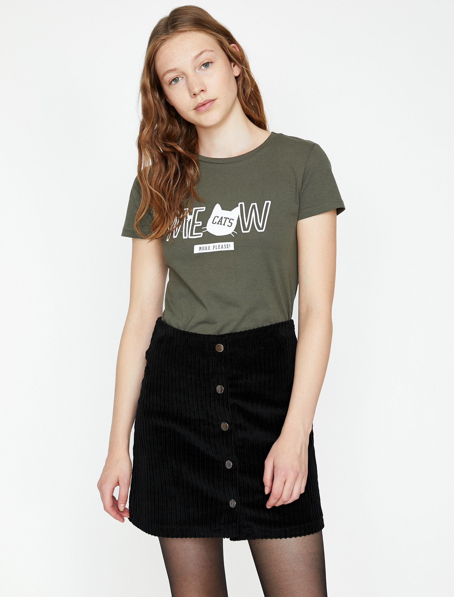 

Футболка Koton 9KAL11534JK-835  D.Khaki, Футболка Koton 9KAL11534JK-835 XL D.Khaki