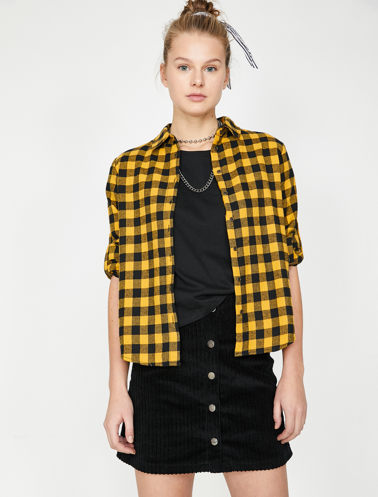 

Рубашка Koton 9KAK63062QW-07T 34 Yellow Check