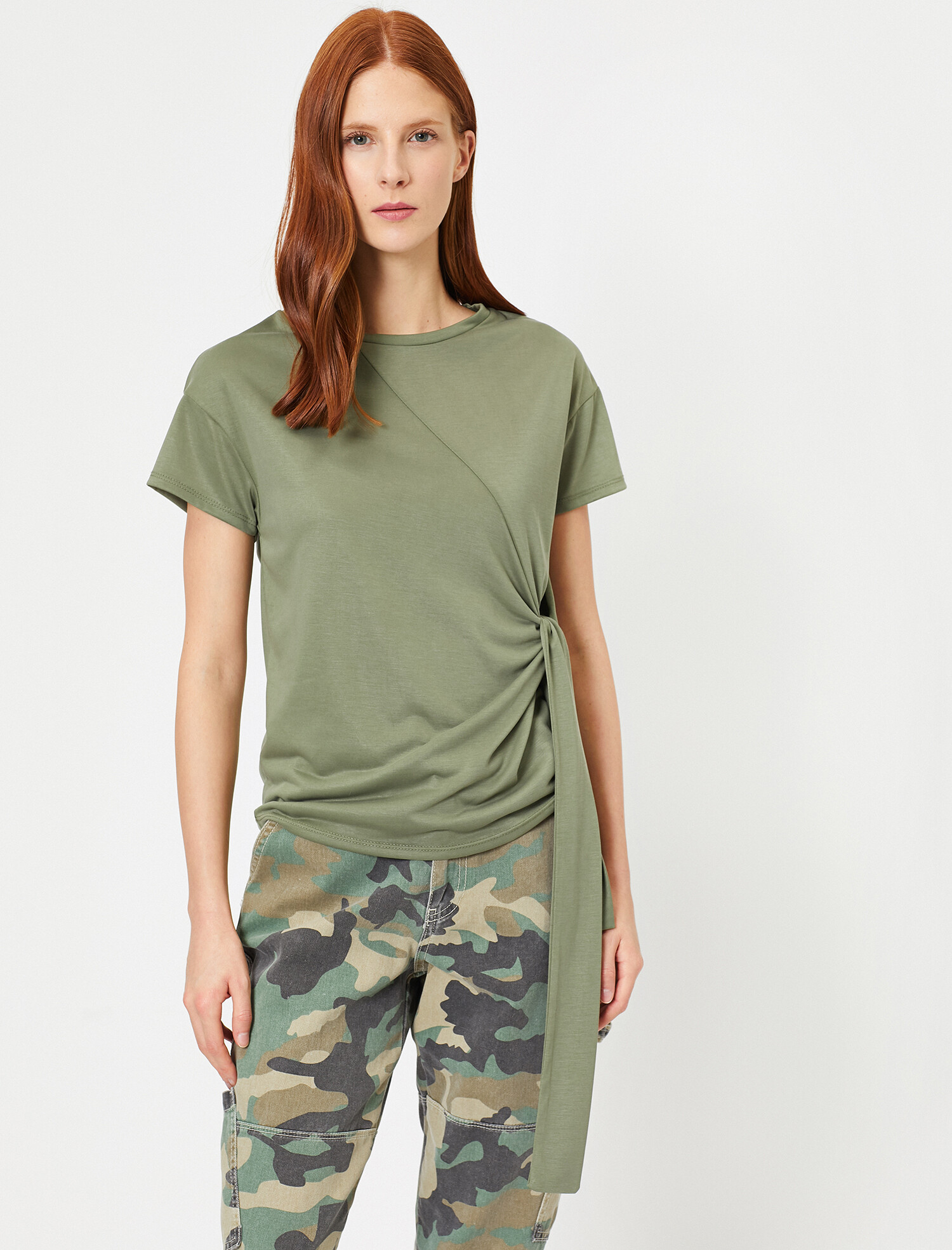 

Футболка Koton 0KAK13219EK-801  Khaki, Футболка Koton 0KAK13219EK-801 S Khaki