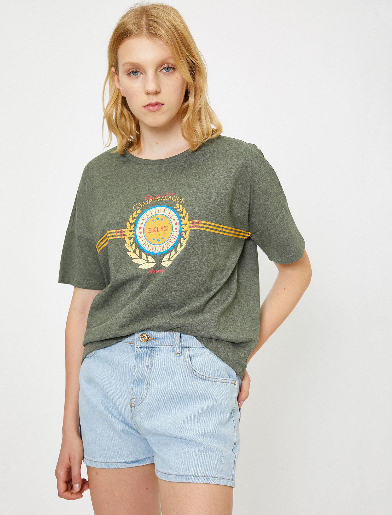 

Футболка Koton 0KAL18972IK-855  Khaki, Футболка Koton 0KAL18972IK-855 XL Khaki