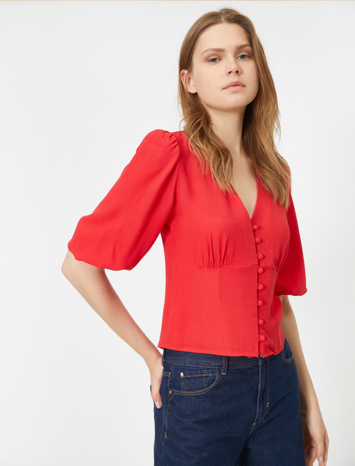 

Блузка Koton 0KAK68643PW-420  Red, Блузка Koton 0KAK68643PW-420 36 Red