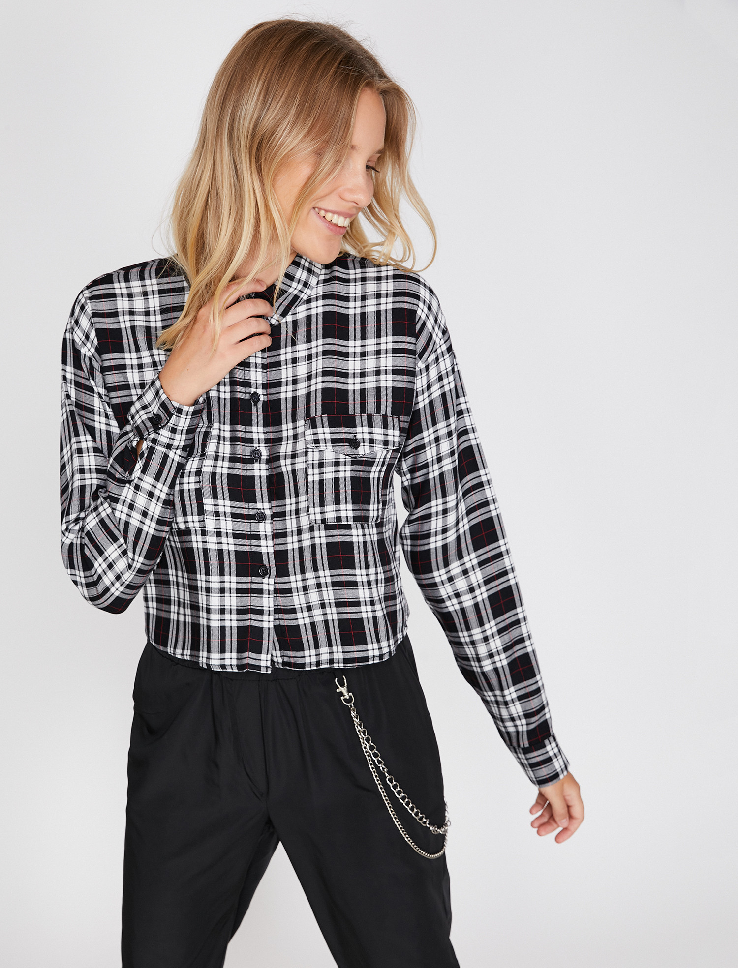 

Рубашка Koton 0KAL68787IW-01T  Black Check, Рубашка Koton 0KAL68787IW-01T 40 Black Check